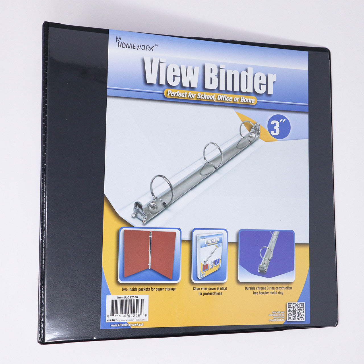 HARD VIEW BINDER 3" BLACK