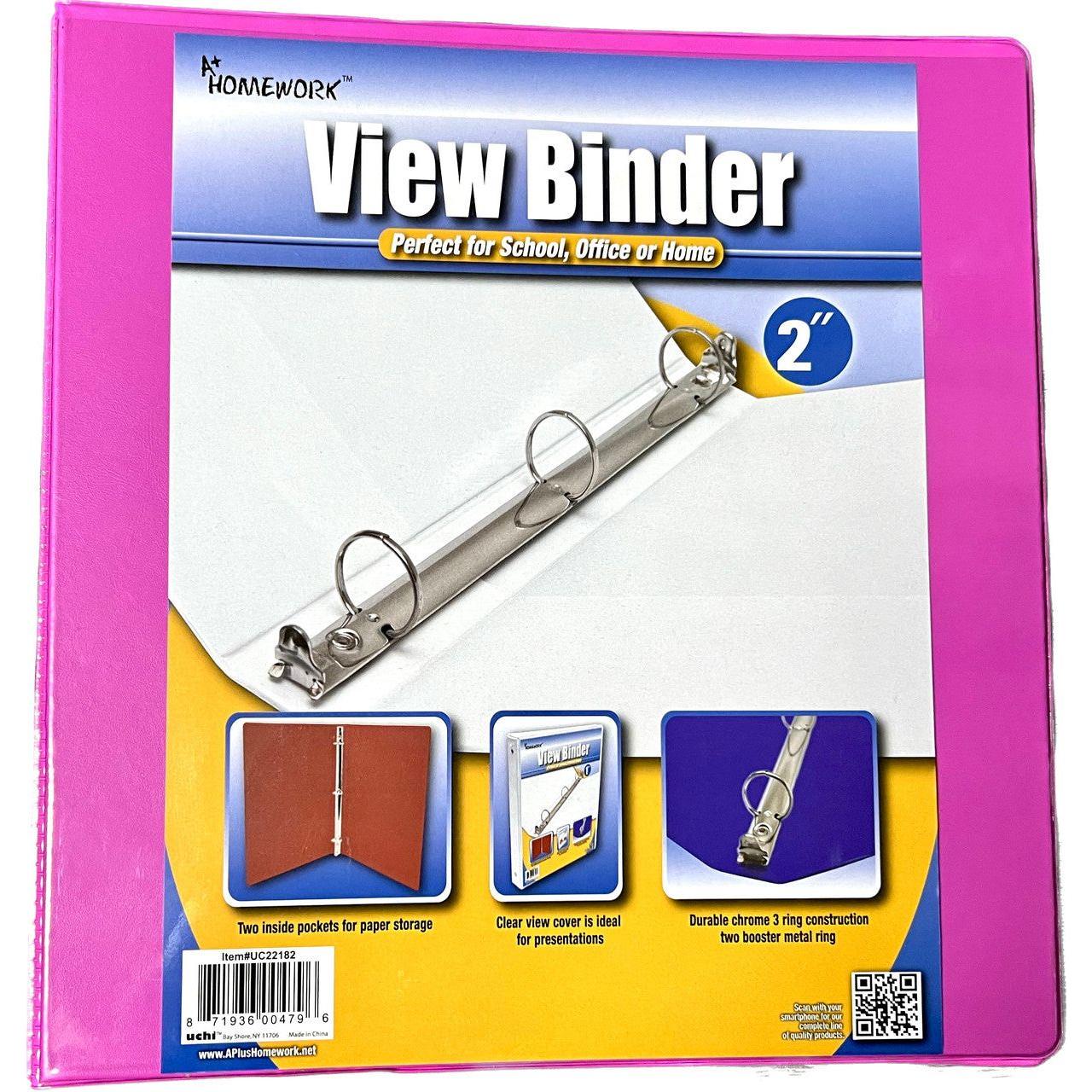 HARD VIEW BINDER 2" FUSCHIA