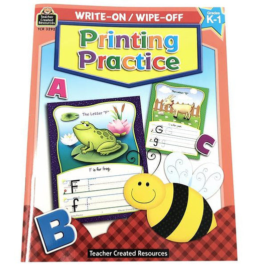 PRINTING PRACTICE WIPE-OFF BOOK K-1