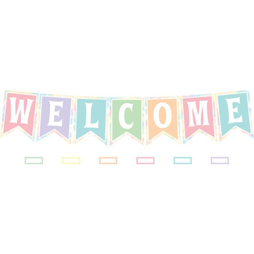 Pastel Pop Pennants Welcome Bulletin Board 53 pcs