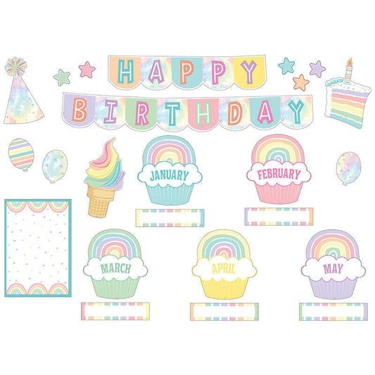 Pastel Pop Happy Birthday Mini Bulletin Board 62pc
