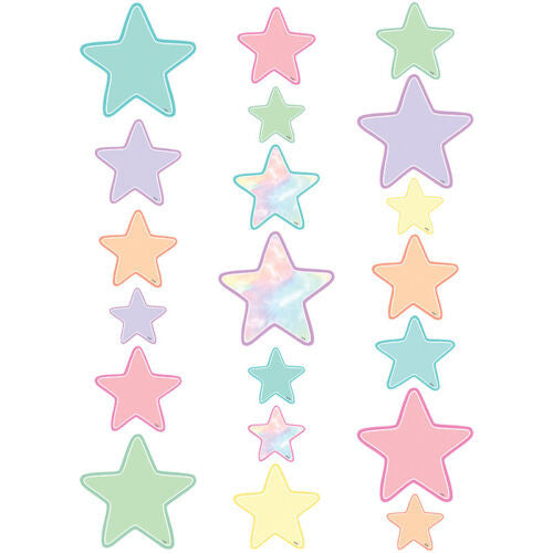 Pastel Pop Stars Accents - Assorted Sizes 60 pcs