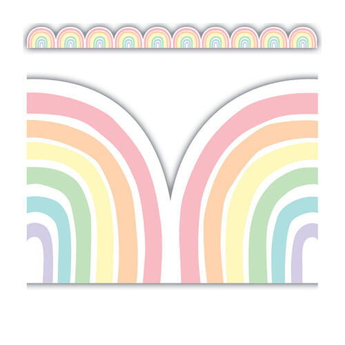 Pastel Pop Rainbows Die-Cut Border Trim