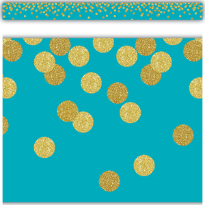 TEAL CONFETTI STRAIGHT BORDER