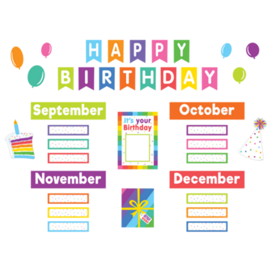 Colorful Happy Birthday Mini Bulletin Board