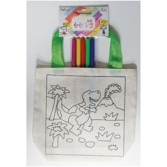 TOTE BAG COLORING KIT "DINOSAUR" W/MARKERS