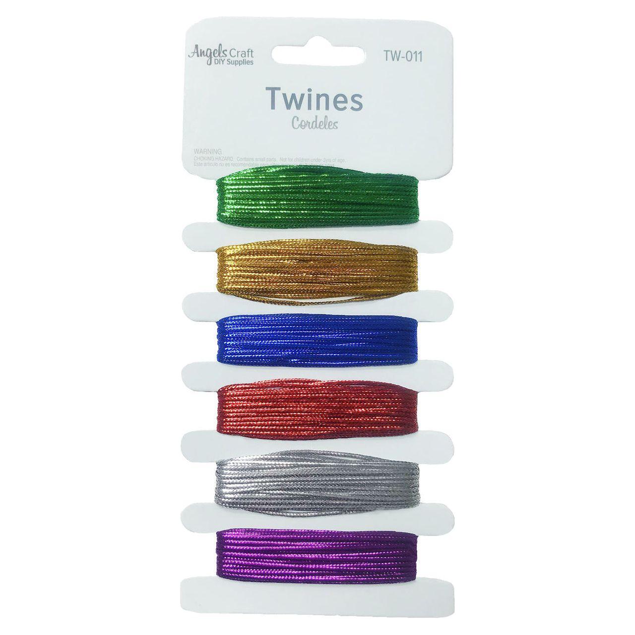 METALLIC POLYESTER STRING. 5M X 6 COLORS