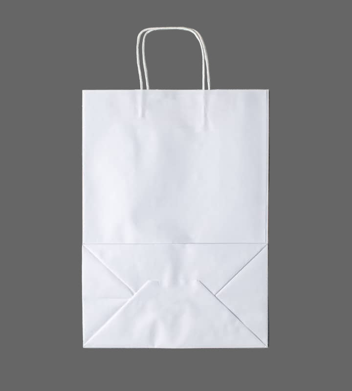 KRAFT BAG-WHITE 3CT 5.11X3.15X8.27IN