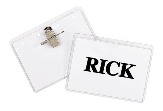 Clip/Pin Combo Style Name Badges, Sealed with inserts, 3.5 x 2.25, 50/BX