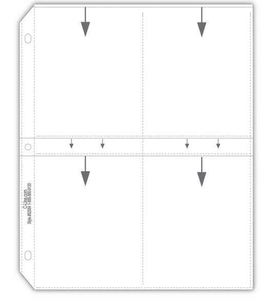 35mm Ring Binder Photo Storage Pages - 3 1/2 x 5, Traditional clear - top load, 11 1/4 x 8 1/8, 50/Bx