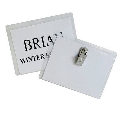 Clip Style Badge Holders, Sealed with inserts, 4 x 3, 50/BX