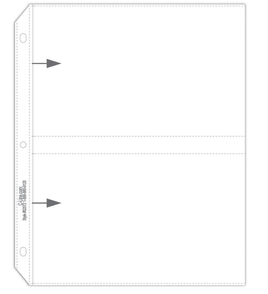 35mm Ring Binder Photo Storage Pages - 5 x 7, Traditional clear - side load, 11 1/4 x 8 1/8, 50/BX