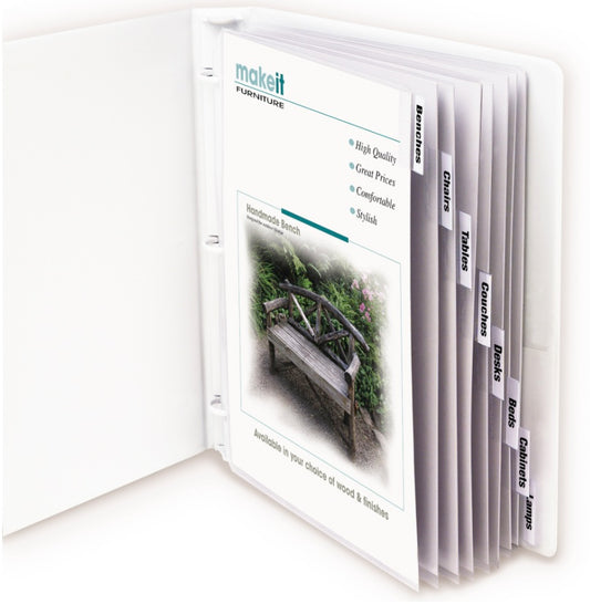 Polypropylene Sheet Protector with Index Tabs, clear tabs, 11 x 8 1/2, 8/ST