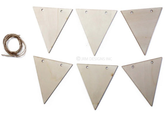 WOOD GARLAND TRIANGLE 6PCS