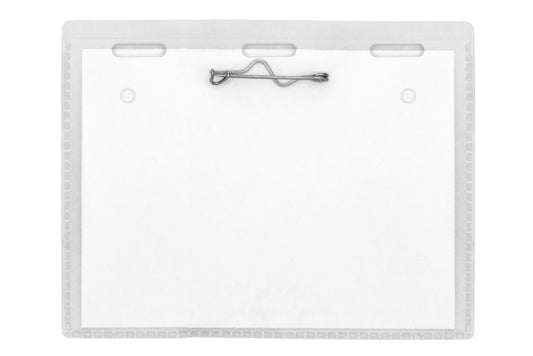 Pin Style Name Badges, Kit with inserts, clear, 4 x 3, 100/BX