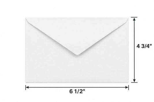 Sobre Invitacion 4 3/4" x 6 1/2" Blanco 25 Unidades