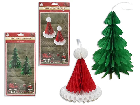 Christmas Honeycomb Decor 2pc 8x 1 2