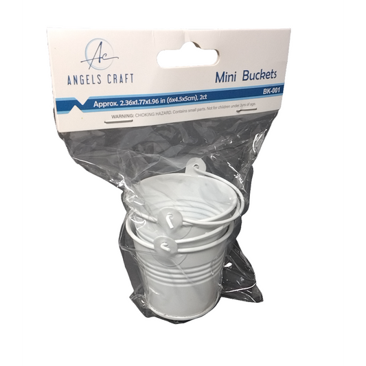 MINI WHITE BUCKET, 2.36X1.77X1.96IN 2CT