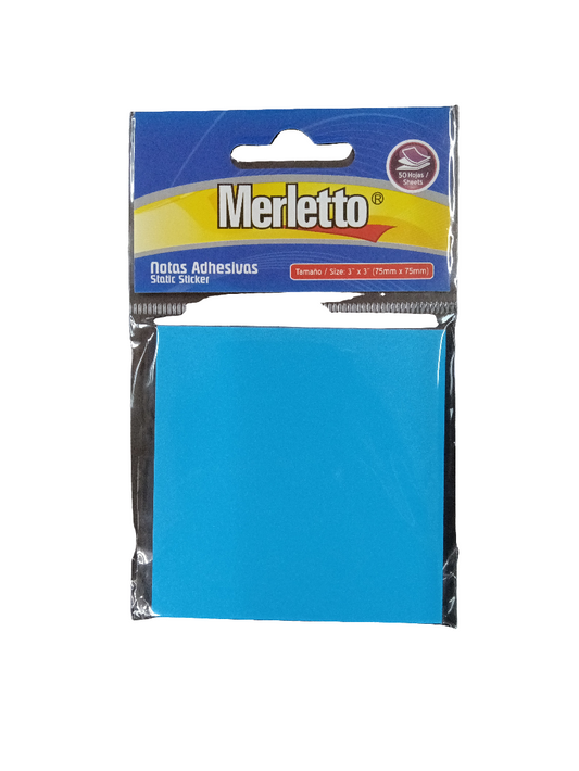 NOTAS ADHESIVAS DE ESTATICAAZUL50 HOJAS