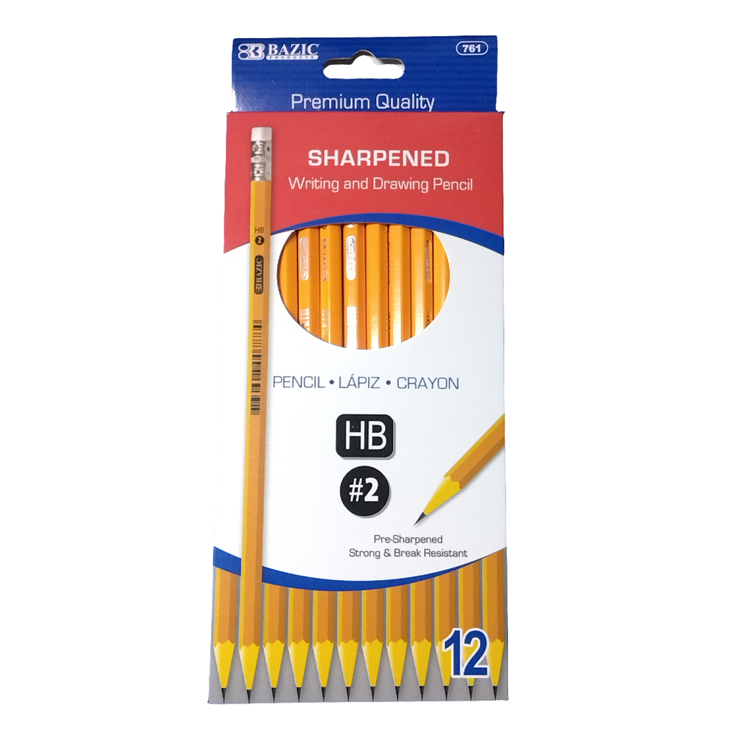 PRE-SHARPENED #2 PREMIUM YELLOW PENCILS PQT. 12