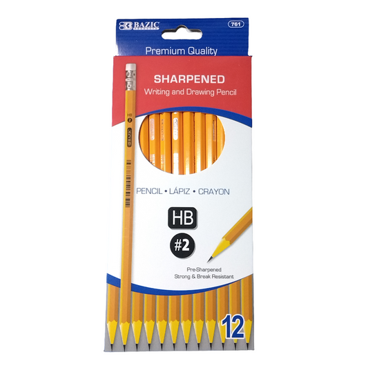 PRE-SHARPENED #2 PREMIUM YELLOW PENCILS PQT. 12