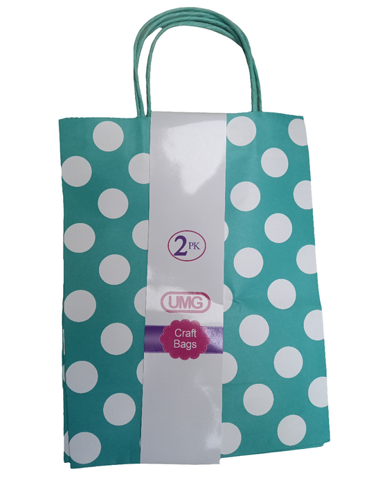 CRAFT BAG INV POLKA TEAL MD 2PC
