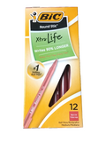 ROUND STIC XTRA LIFE BALLPOINT MED PEN RED