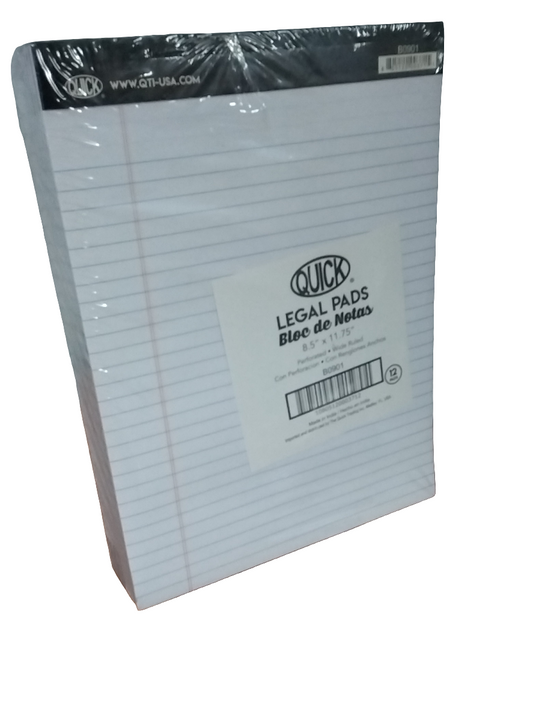 LEGALPADWHITE 8.5”X 11.75” (P/PC)