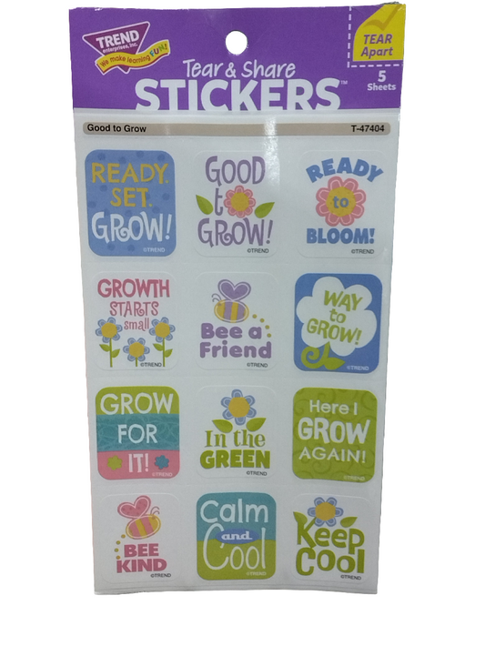 GOOD TO GROW TEAR & SHARE STICKERS 60PK