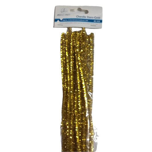 CHENILLE STEM GOLD 6MM 25CT