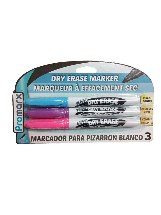 PEN STYLE DRY ERASE MARKER BULLET TIP ASST PQ.3