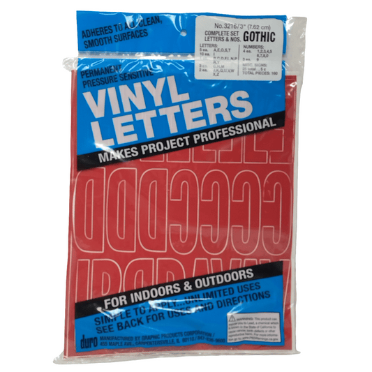 GOTHIC VINYL LETTERS & NUM D3216