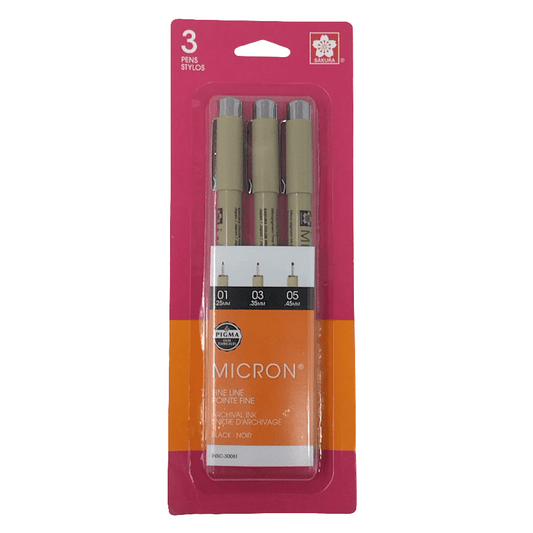 BLACK INK PIGMA MICRON SET 3PK