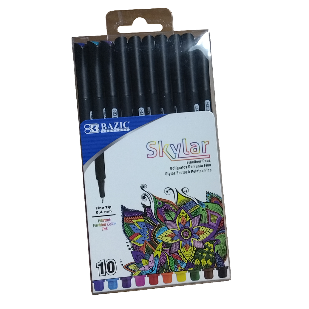 10 COLOR SKYLAR 0.4 MM FINELINER PEN