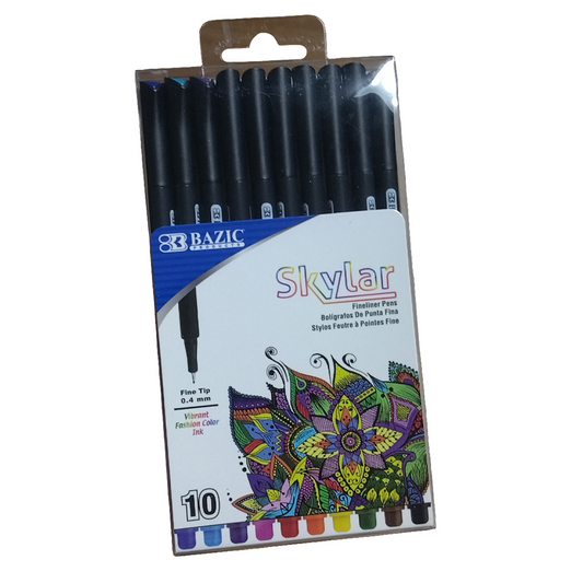10 COLOR SKYLAR 0.4 MM FINELINER PEN