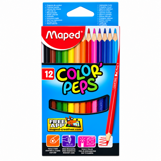 Lápiz Colorear Largo Triangular PQT.12 - JA Riollano