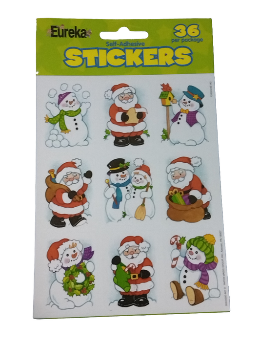 36CT GNT STKR CMAS SNOWM/SANTA