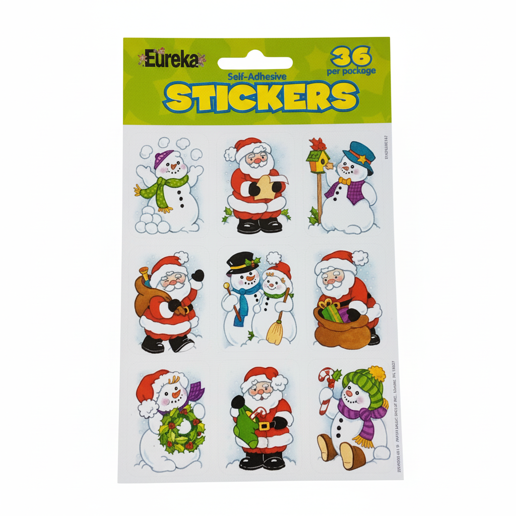 36ct GNT STKR Cmas Snowm/Santa - JA Riollano