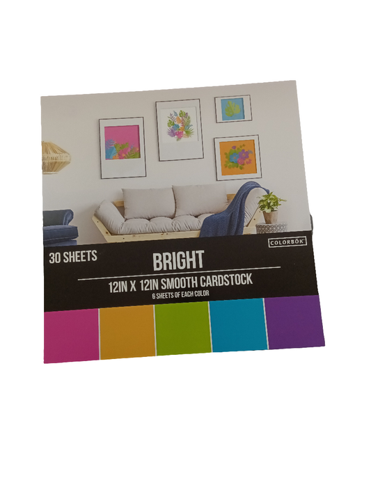 COLORBOK 78LB SMOOTH CARDSTOCK 12"X12" 30/PKG-BRIG
