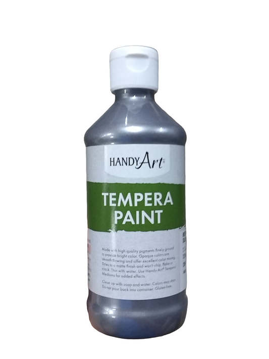 TEMPERA PAINT SILVER METALLIC 8 OZ