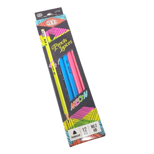 PENCIL POLYNER TRIANGULAR ASST. NEON W/ ERASER