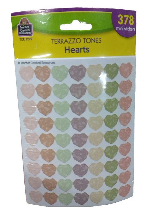 TERRAZZO TONES HEARTS MINI STICKERS 378PCS