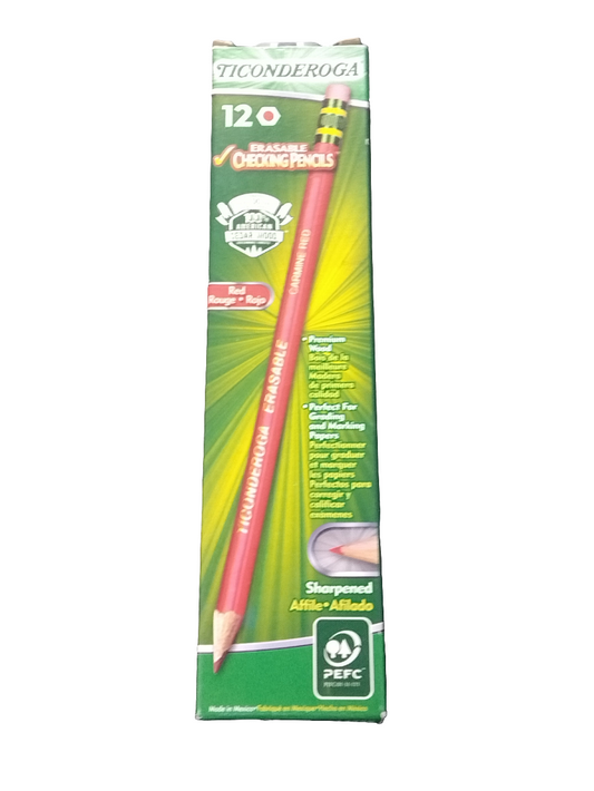 LAPIZ CORREGIR ROJO C/GOMA CJ.12