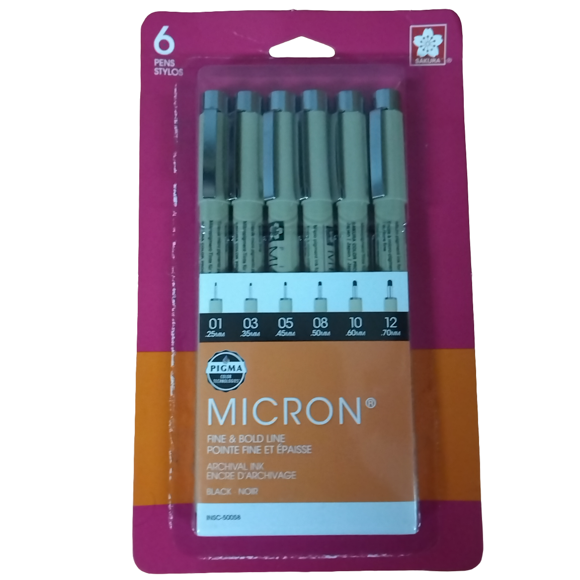 BLACK PIGMA MICRON SET (6)