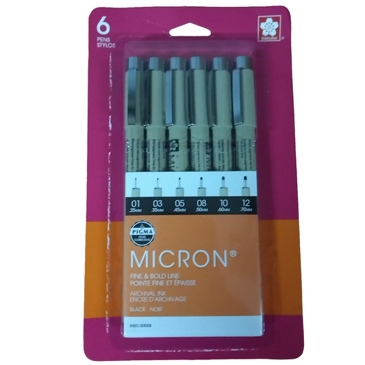 BLACK PIGMA MICRON SET (6)