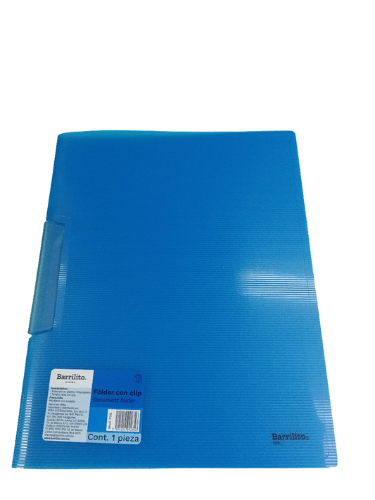 FOLDER PLASTICO CARTA CON CLIP