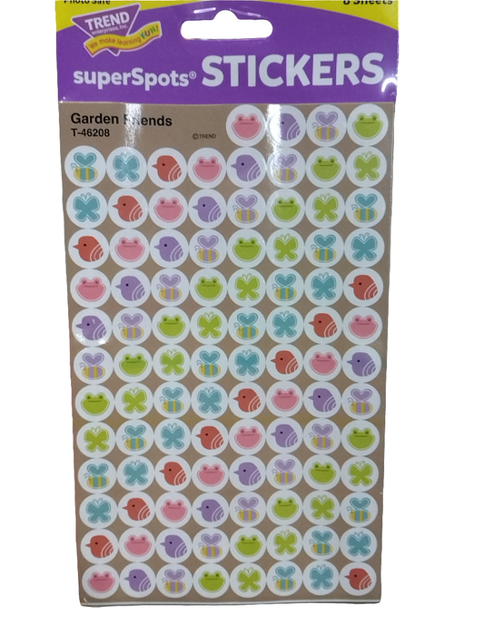 GARDEN FRIENDS SUPERSPOTS® STICKERS 60PK