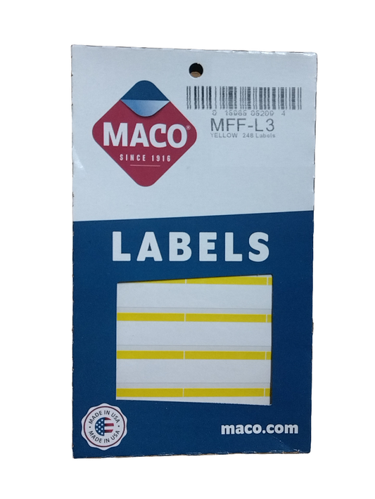 FILE FOLDER LABELS YELLOW 9/16" X 3-7/16" 248 PC