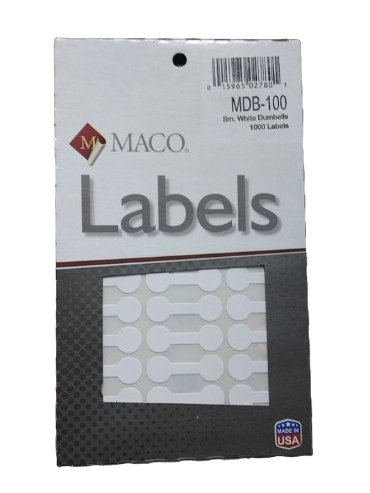 DUMBELL LABEL SMALL 1-5/16" X 7/6" 1000 PC