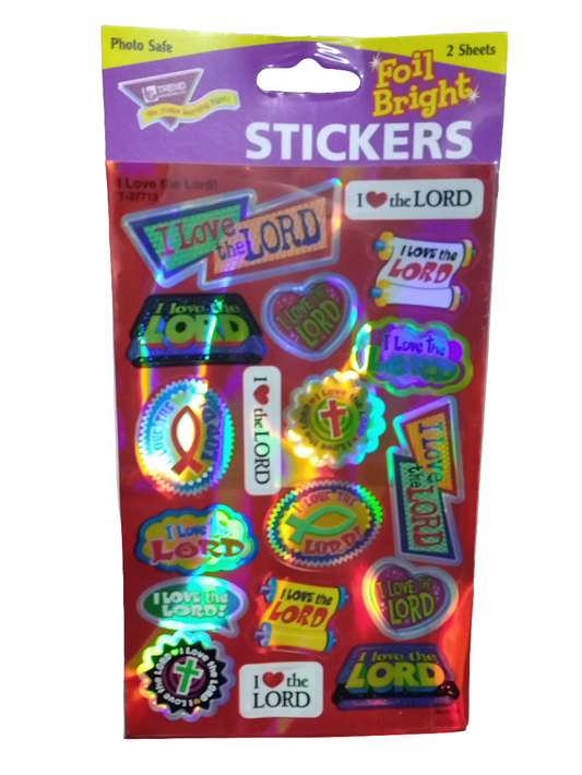I LOVE THE LORD! FOIL BRIGHT STICKERS